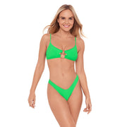 Sports Illustrated Women's Double Ring Bralette Bikini Top, Gecko, Small