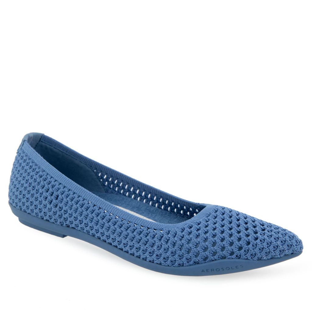 Aerosoles Women's Danielle Ballet Flat, Blue Jean Knit Fabric - size 11W