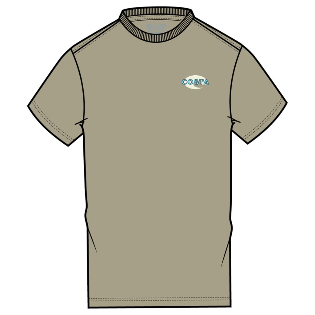 Costa Del Mar Mens Cannery Row Tuna T-Shirt, Sandstone, Large Brown