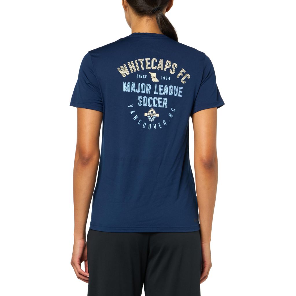 SZ LT, Adidas Women's Vancouver Whitecaps MLS Short Sleeve T-Shirt, Team Navy Blue