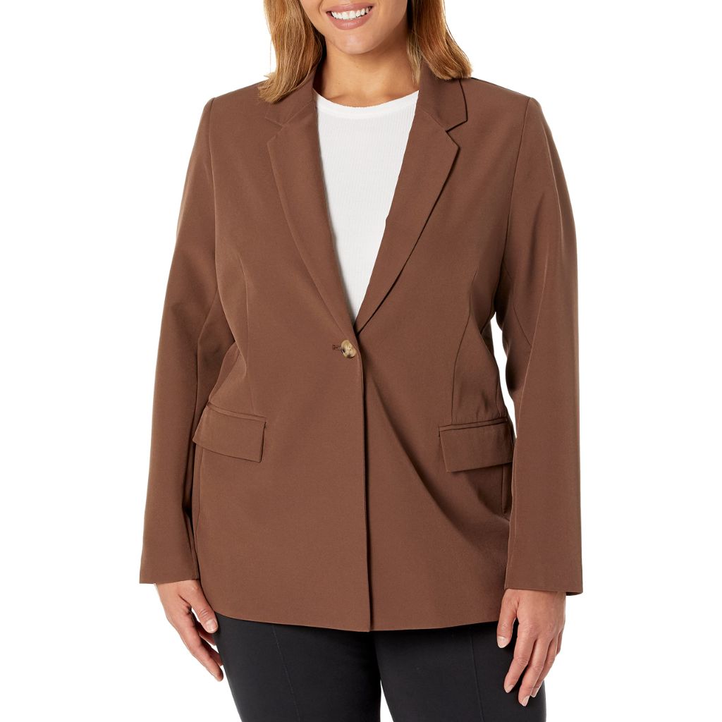 The Drop Women's Blake Long Blazer, Coffee Bean, Small
