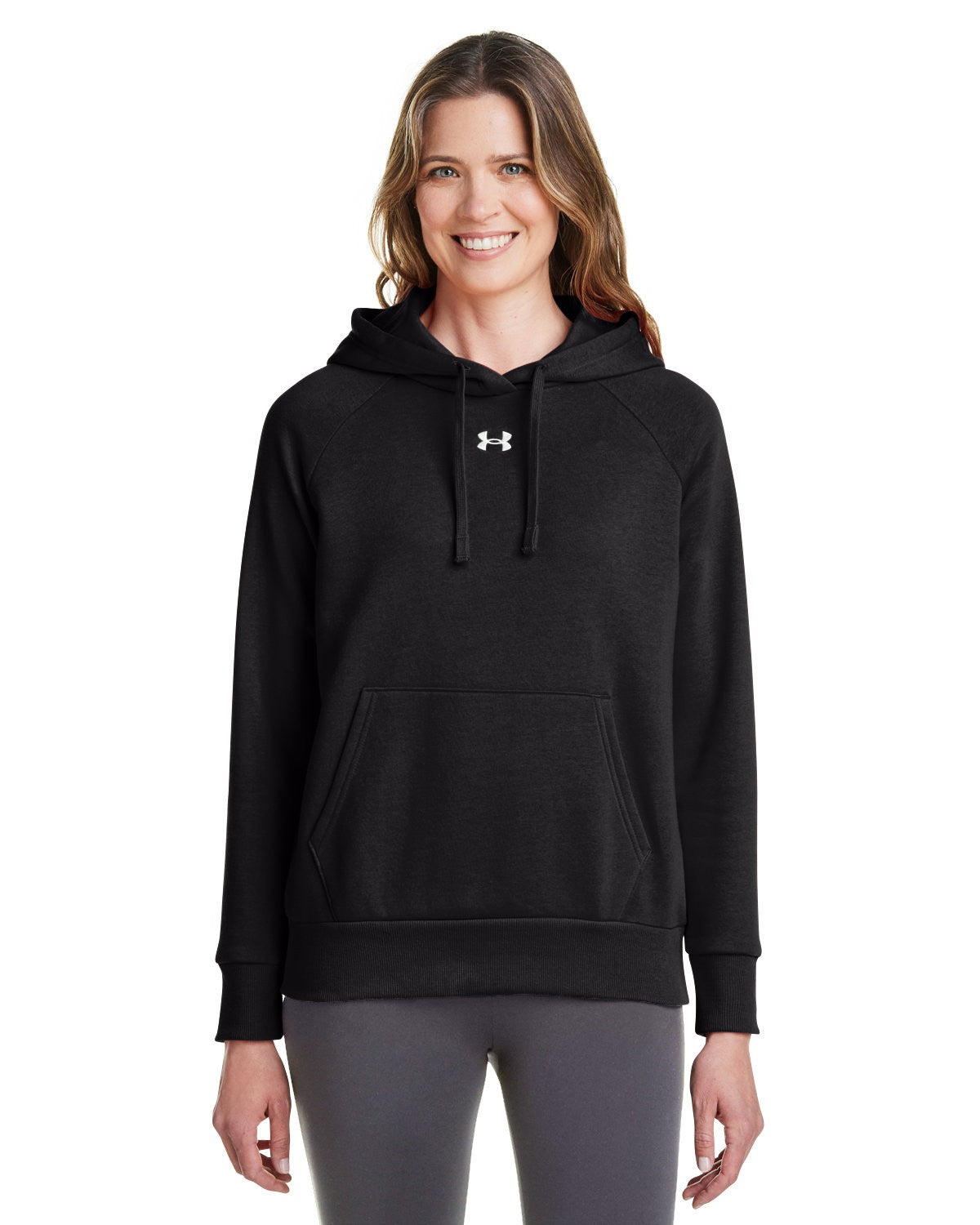 Under Armour Women's Rival Fleece Hoodie - Black/White, Size XS