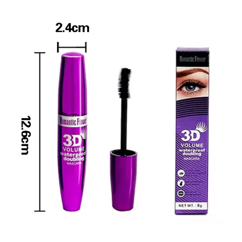 3D Silk Fiber Mascara - 300X Intense Volume, Length, And Curl - Black