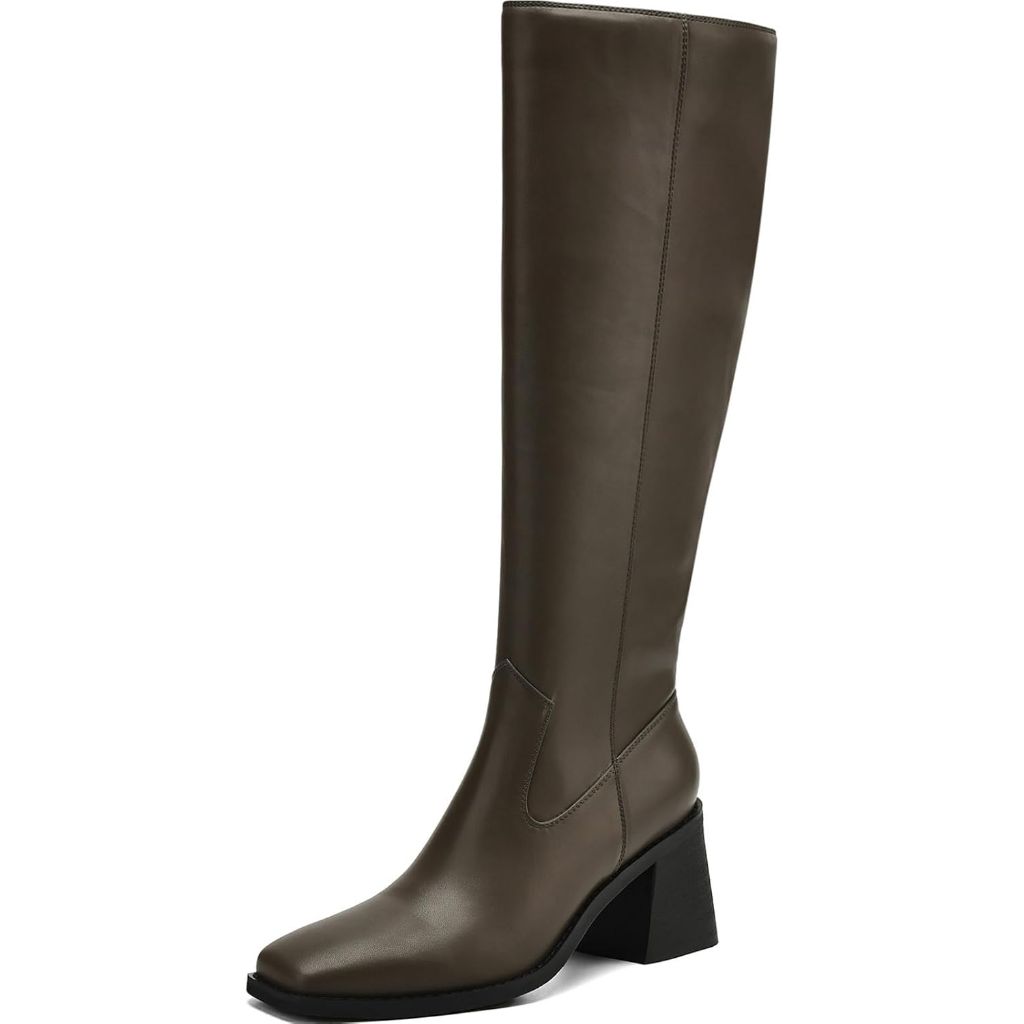 AIUNIIND Women's Knee High Boots with Block Heels – Size 8