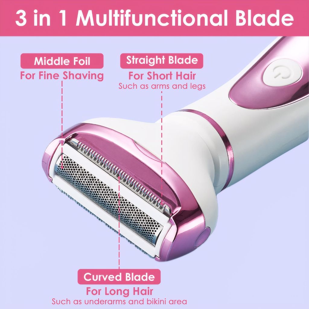 Vacto Upgraded 4 in 1 Electric Razors for Women, Portable Shaver with Digital LED Battery Display