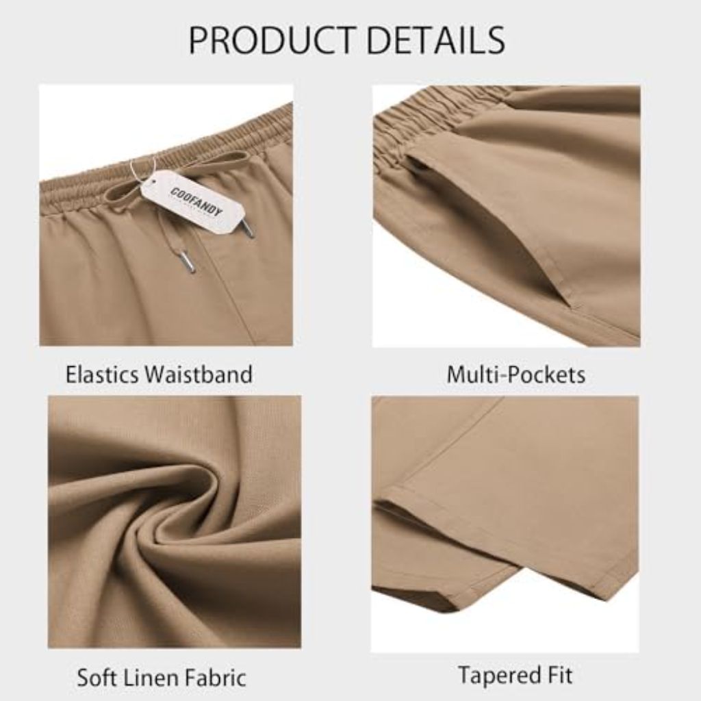 COOFANDY Men's Cargo Sweatpants, Relaxed Fit, Drawstring, Large
