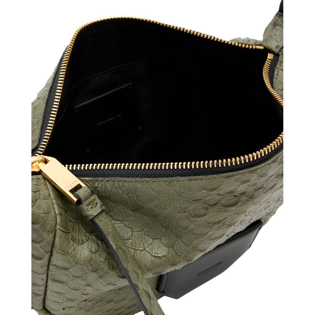 AllSaints Women's Handbags Madea Snake Xbody - Military Green