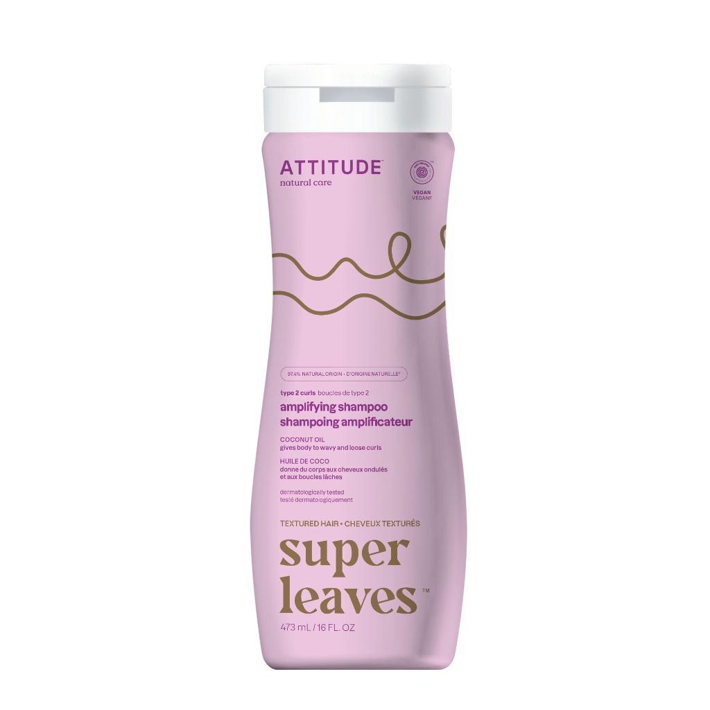 ATTITUDE Amplifying Shampoo for Curly Hair with Coconut Oil, 16 Fl Oz