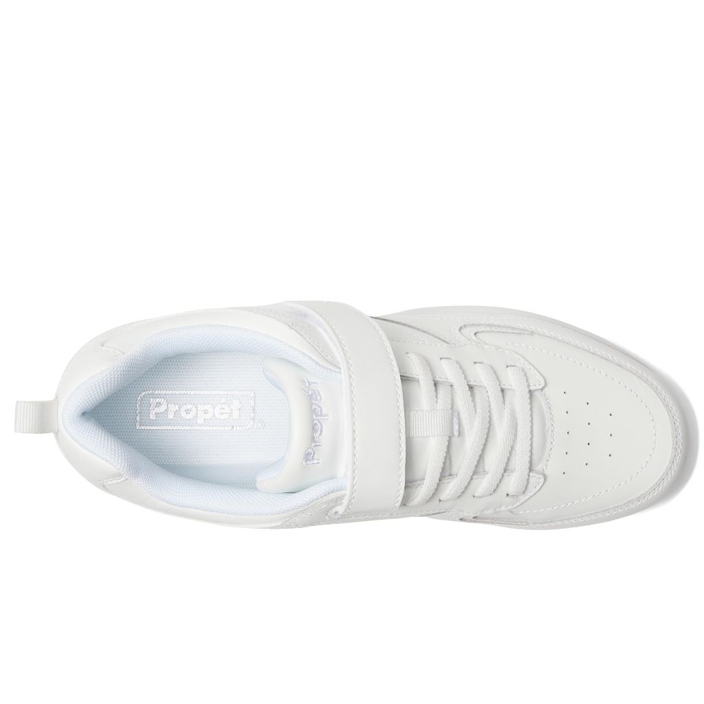 SZ 6.5 2XWD Propét Women's LifeWalker Flex Leather Orhotic Comfort Walking Shoes | White