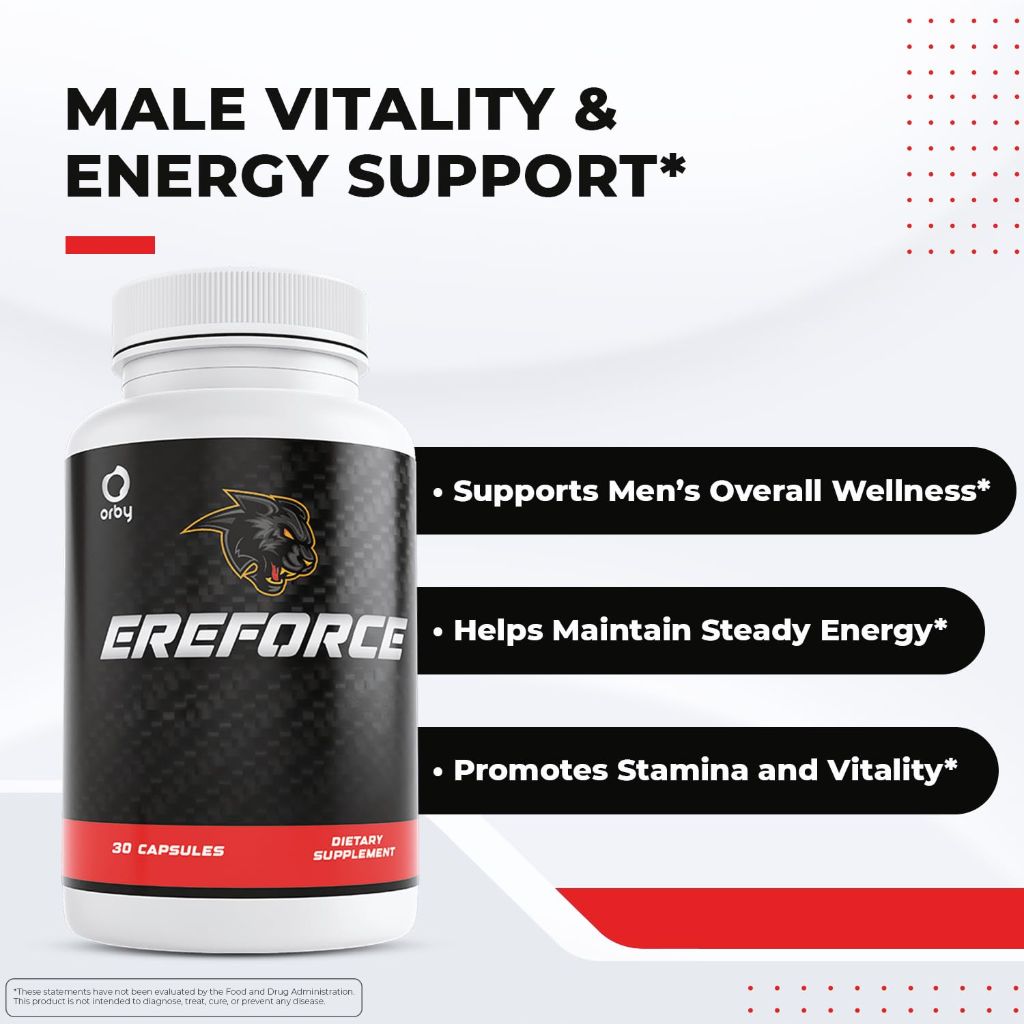 Orby EreForce – Natural Daily Wellness Supplement with L-Citrulline, L-Carnitine & Maca Root – 30 Capsules, 1 Month Supply