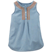 SZ 3M, Carter's Unisex Baby Embroidered Babydoll (Baby) - Denim