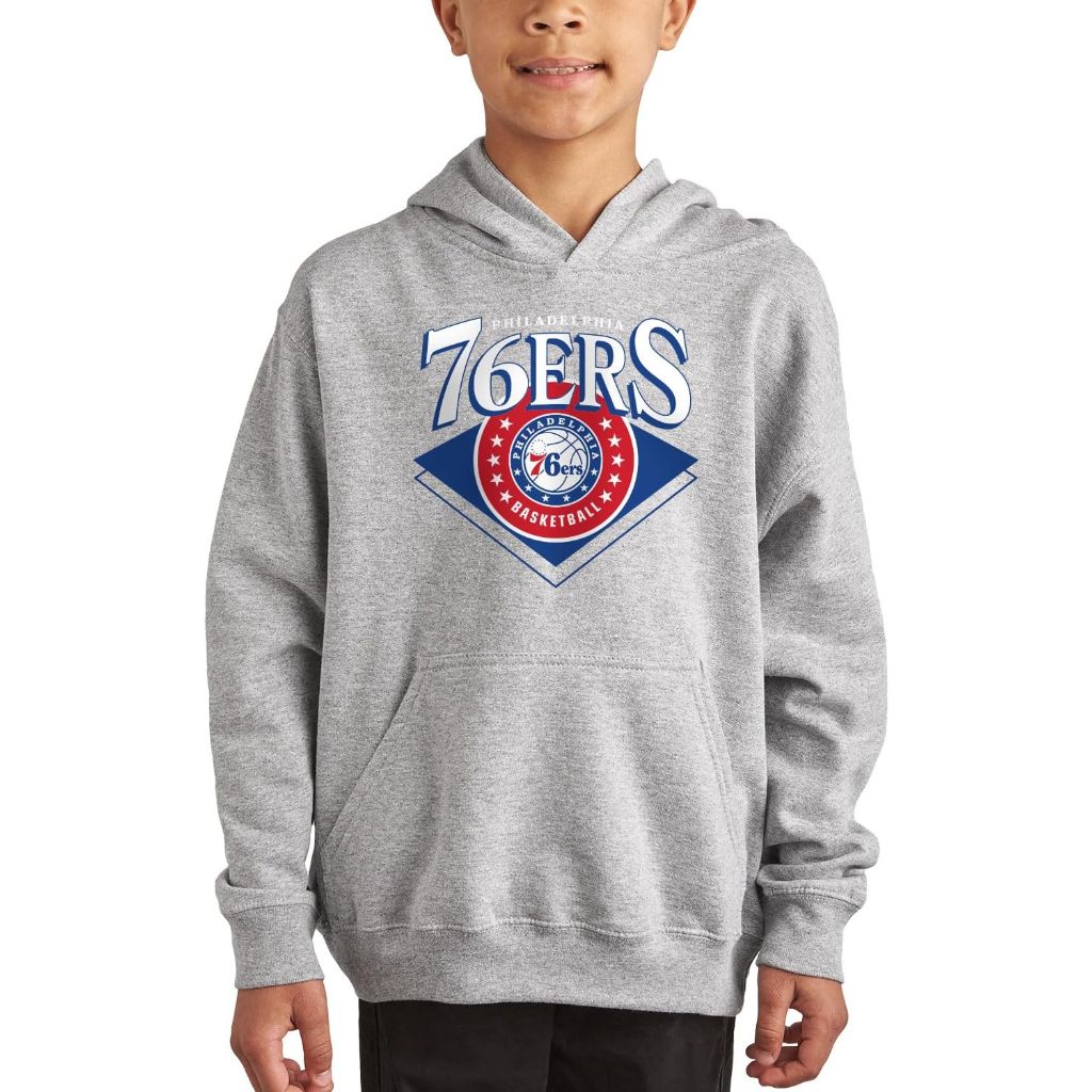 Junk Food NBA Court Classic Officially Licensed Youth Pullover Fleece Hoodie - Philadelphia 76ers, Size Youth Large
