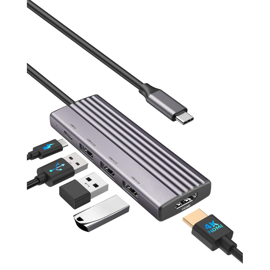 USB C Hub, 5-in-1 MultiPort Adapter