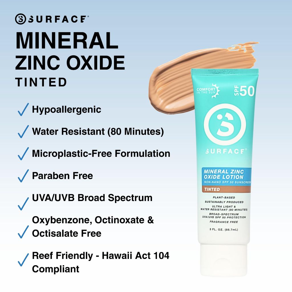 Surface Mineral Sunscreen Lotion SPF 50, Tinted, 3oz