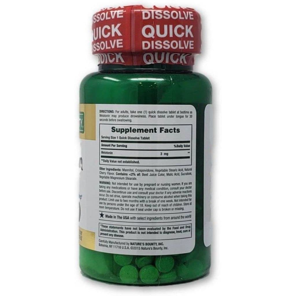 Nature's Bounty Melatonin 3mg, 240 Tablets