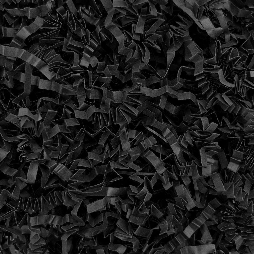 Tisspoms 2LB Black Orange Crinkle Cut Paper Shred Filler, Halloween Paper Shreds for Basket Fillers, Birthday, Gift Wrapping, Anniversary, New Years, Halloween Decor Party Filler