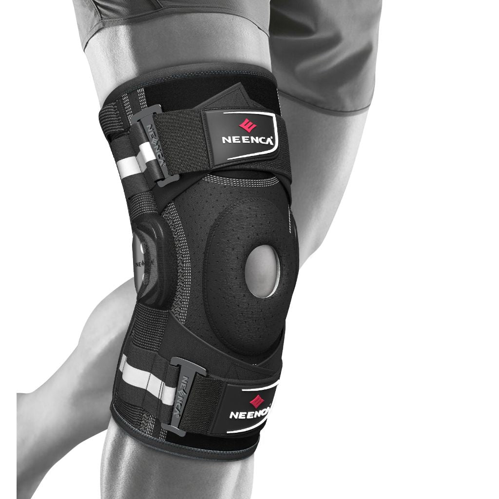 NEENCA Professional Knee Brace for Knee Pain, Hinged Knee Support with Patented X-Strap Fixing System