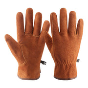 SZ L 10, Tough Workwear Leather Work Gloves - Cow Split Leather - Brown