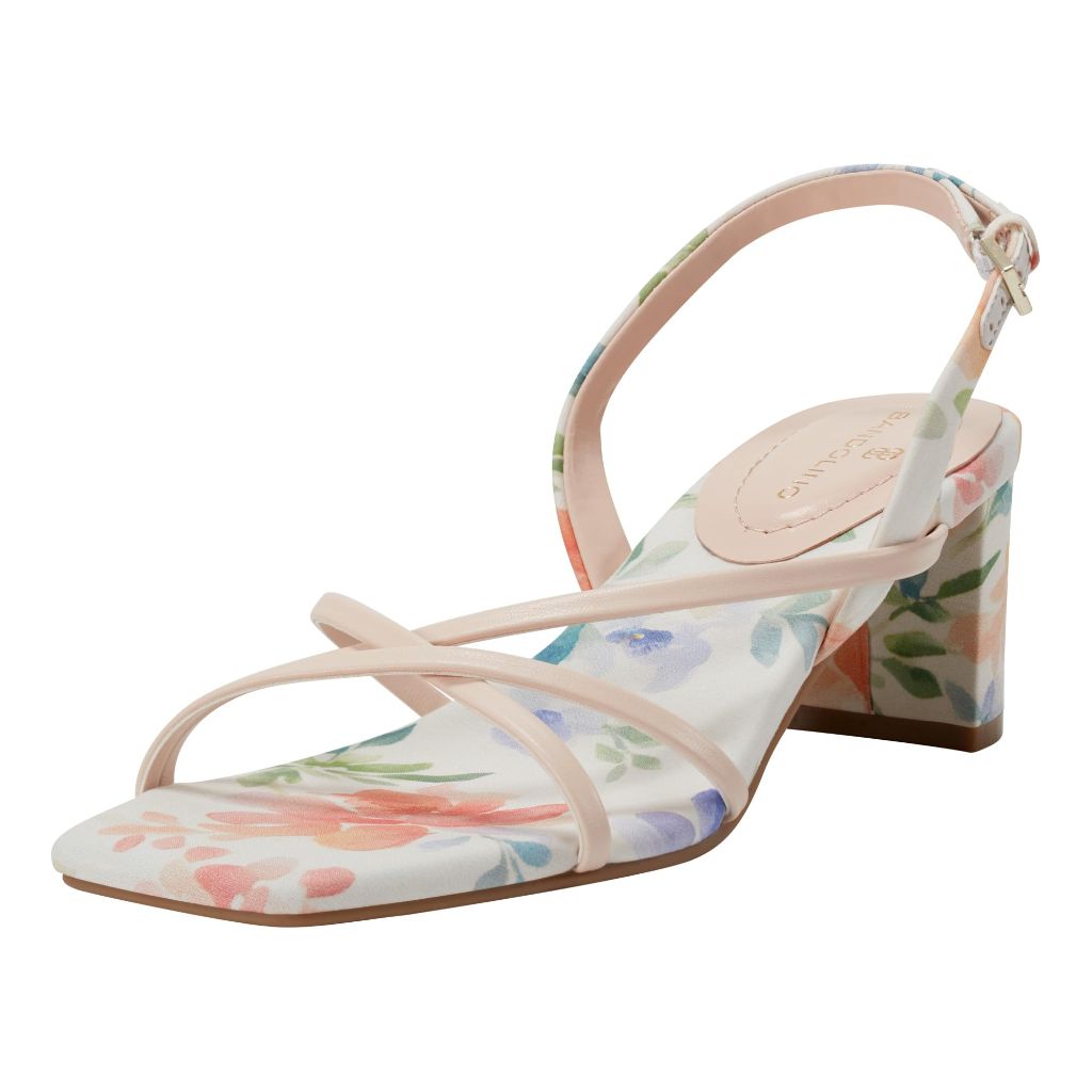 Bandolino Women's Keltie Heeled Sandal, Peach Dreamy Floral Multi 680, 6