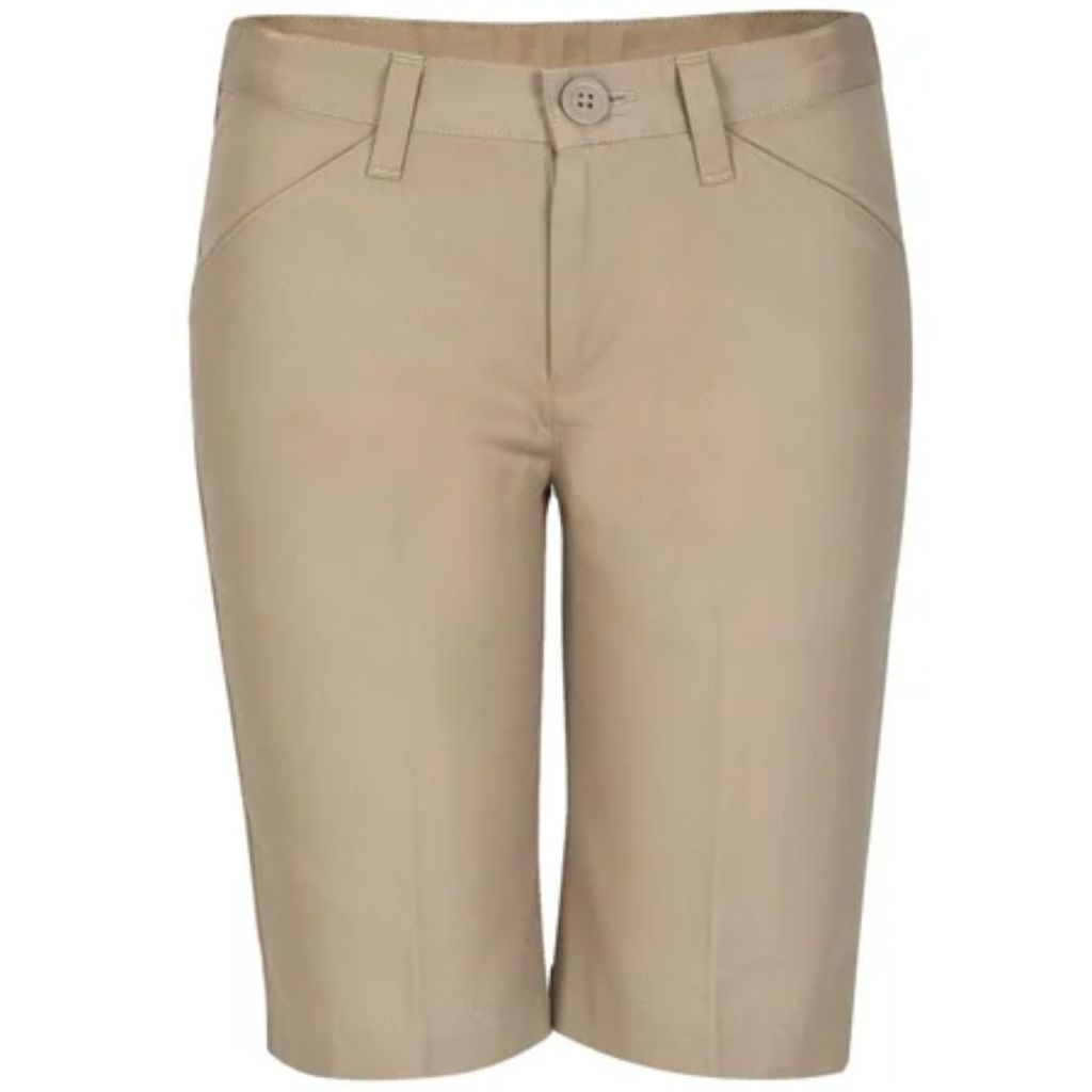 Classroom School Uniforms Girl's Flat Front Low Rise Shorts - Khaki, Size 16