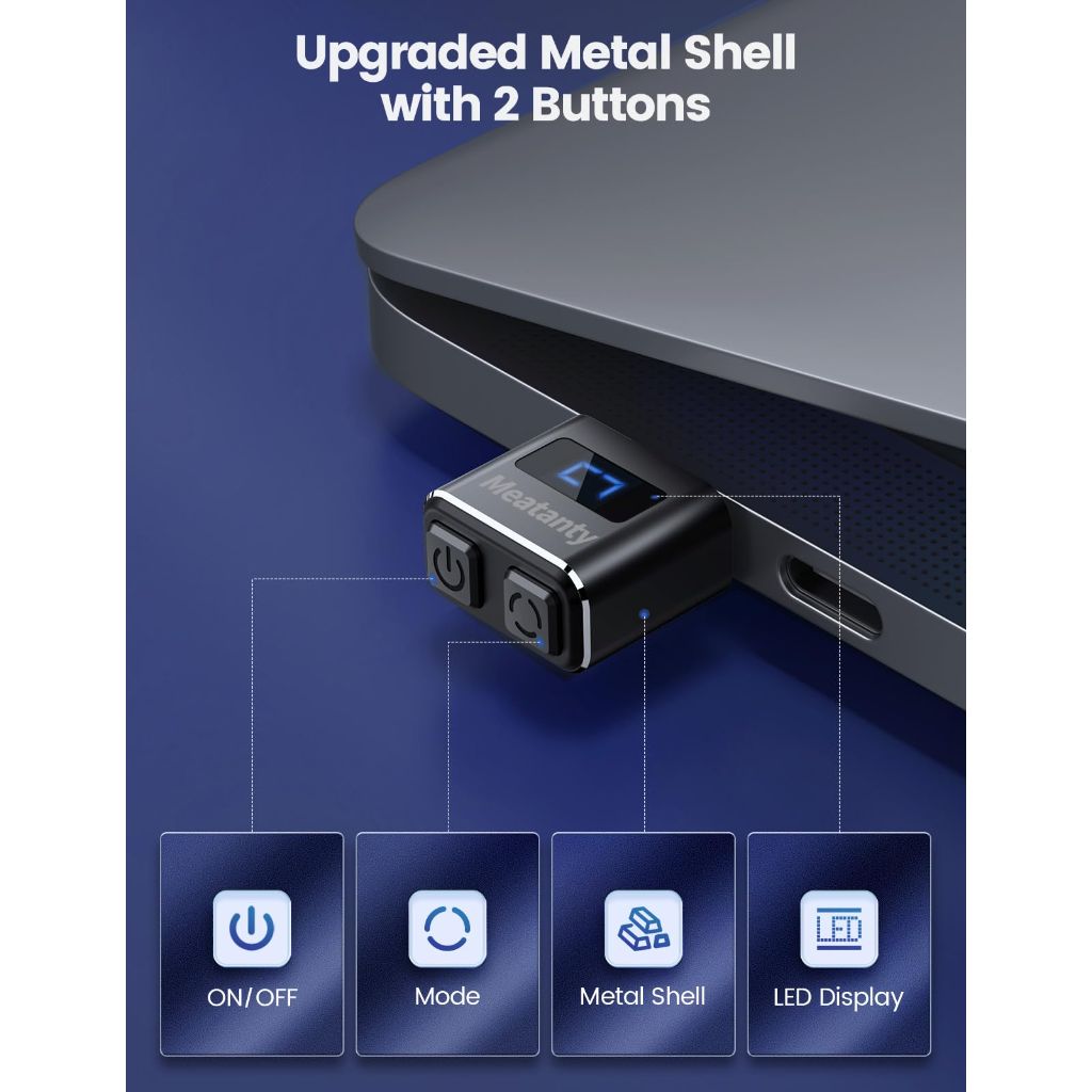 Meatanty Metal Tiny Mouse Jiggler, USB, Undetectable, Automatic Shaker with Separate Mode and ON/Off Buttons