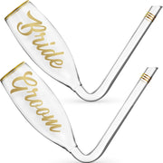 Chambong Bride and Groom Champagne Flutes (6 oz)