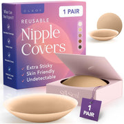 SilkSeal Sticky Reusable Silicone Nipple Covers for Women - Full Coverage, Seamless, Adhesive Breast Pasties