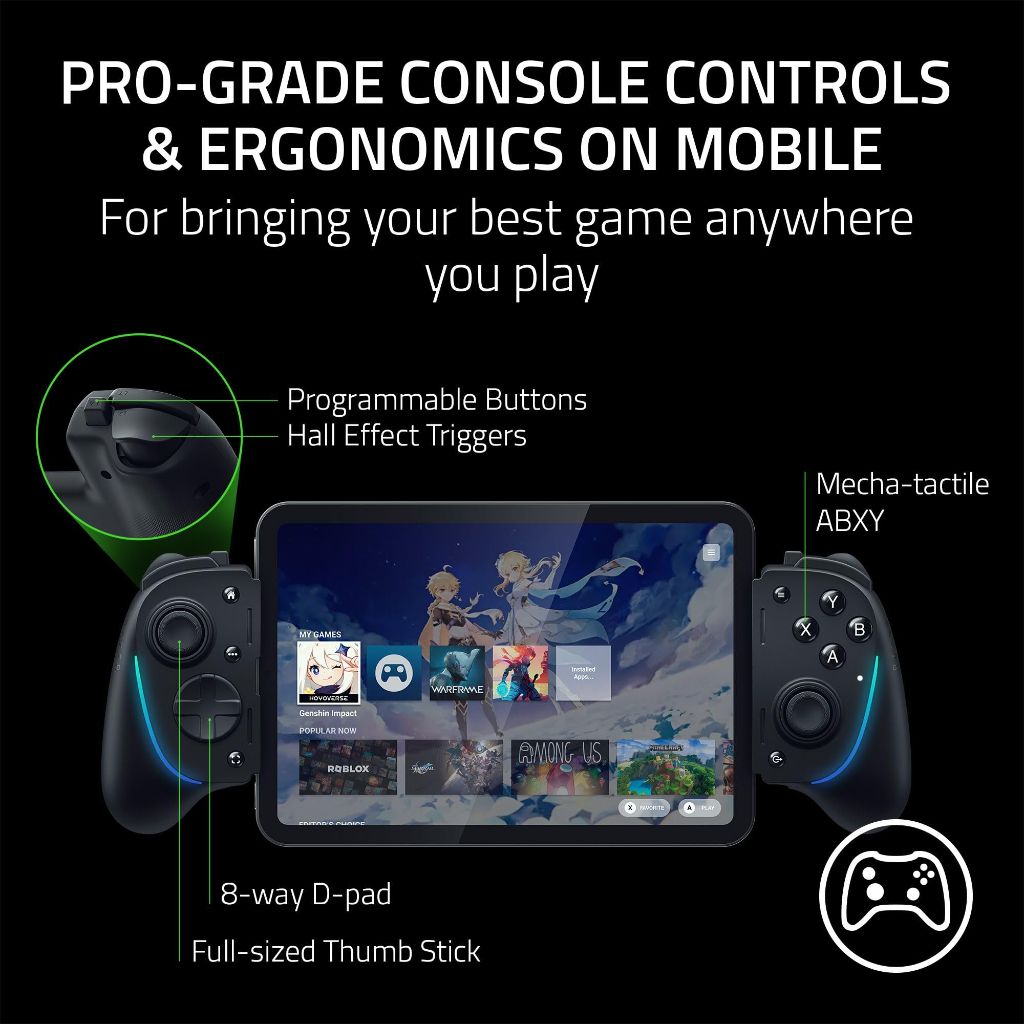 Razer Kishi Ultra Mobile Gaming Controller (USB-C) - Black