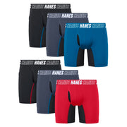 Hanes Boy's Moves Long Leg Boxer Brief, Anti-Chafe Underwear, for Boys, Assorted, 6-Pack, XL
