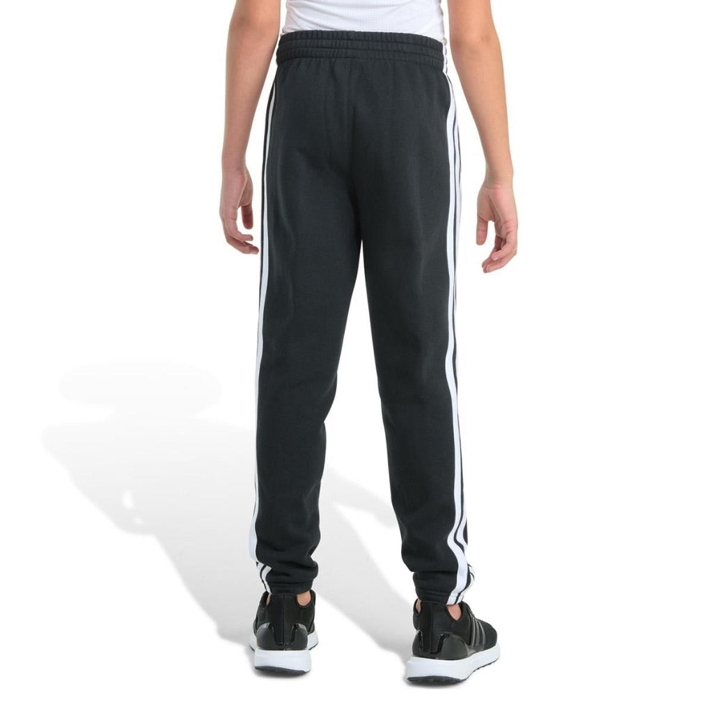 adidas Boys Essential Fleece 3 Stripe Joggers - Black, Medium