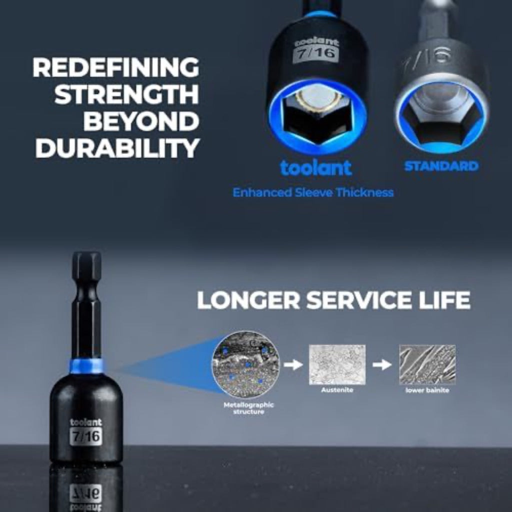 Toolant Magnetic 34 Piece Nut Driver, Impact Driver Bit, Deep Nut Driver, Impact Socket Adapters, Wing Nut Driver Set