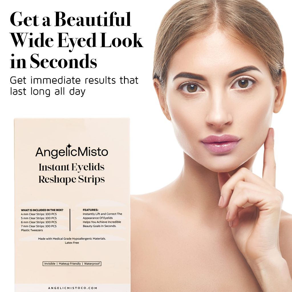 AngelicMisto Eyelid Tape 400Pcs Premium Quality Invisible Eyelid Lifter Strips