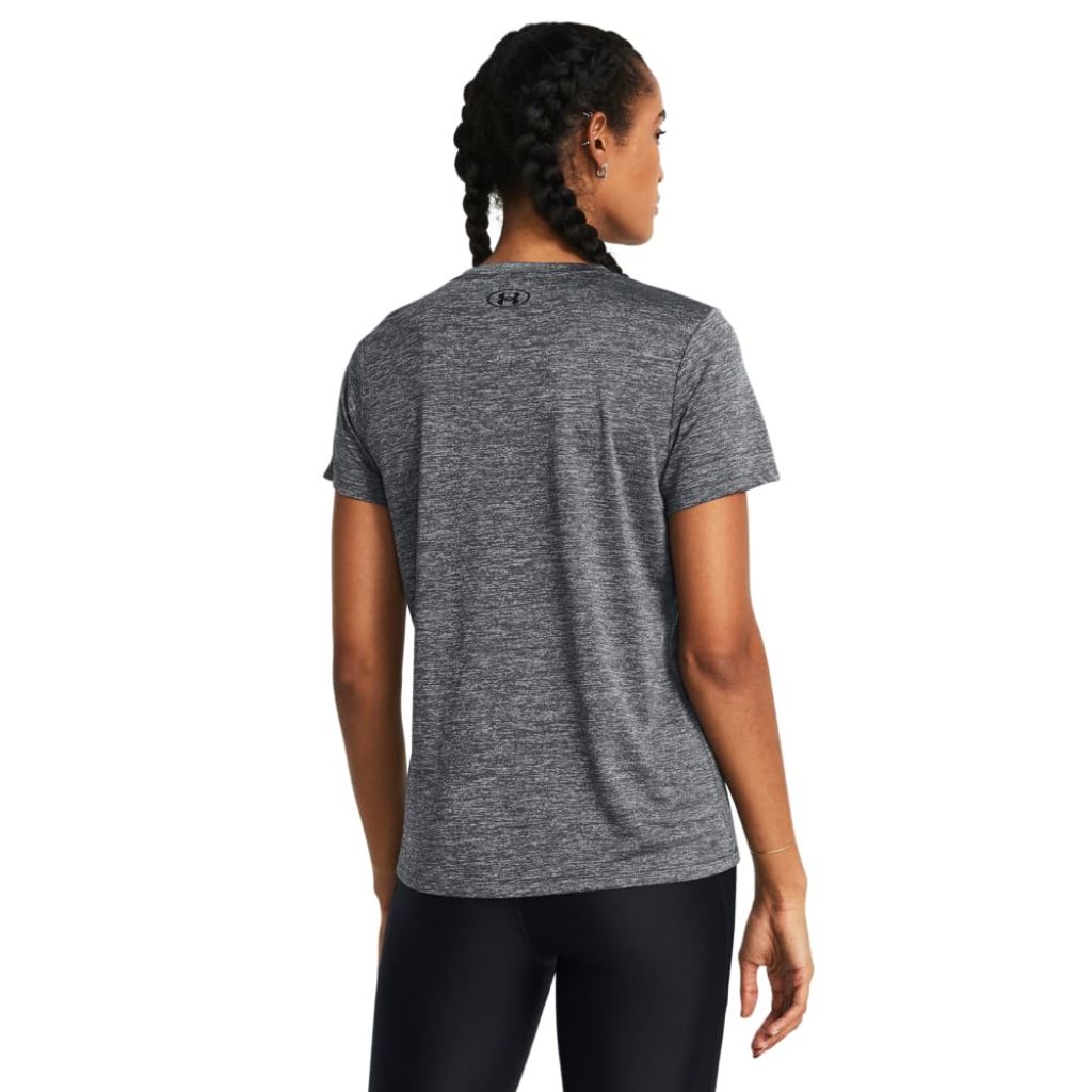 Under Armour Womens Tech Twist Short Sleeve V Neck, (025) Castlerock/Steel/Black, XX-Large