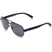 Polo Ralph Lauren Men's PH3110 9267/81 Aviator Sunglasses -, Semi-Shiny Black/Polarized Gray, 60 mm