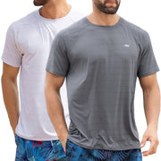 SZ L, Angel season Swim Shirt for Men Rash Guard Short Sleeve UPF 50