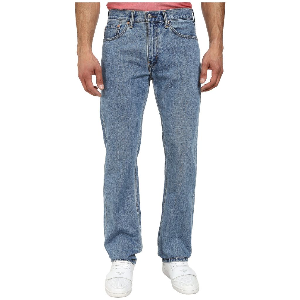 SZ 36W x 34L Levi's Men's 505 Regular Fit Jeans , Light Stonewash