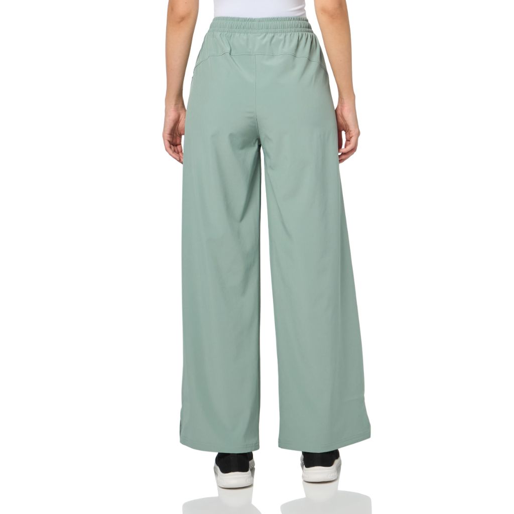 Under Armour Womens Rival Wide Leg Pants, Silica Green - size Large