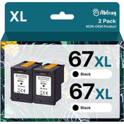 Abfray Reman 67XL Ink Cartridges for HP Envy 6055e 6055 6052 6075 6455e 6455 6475 - 2 Pack (Black)