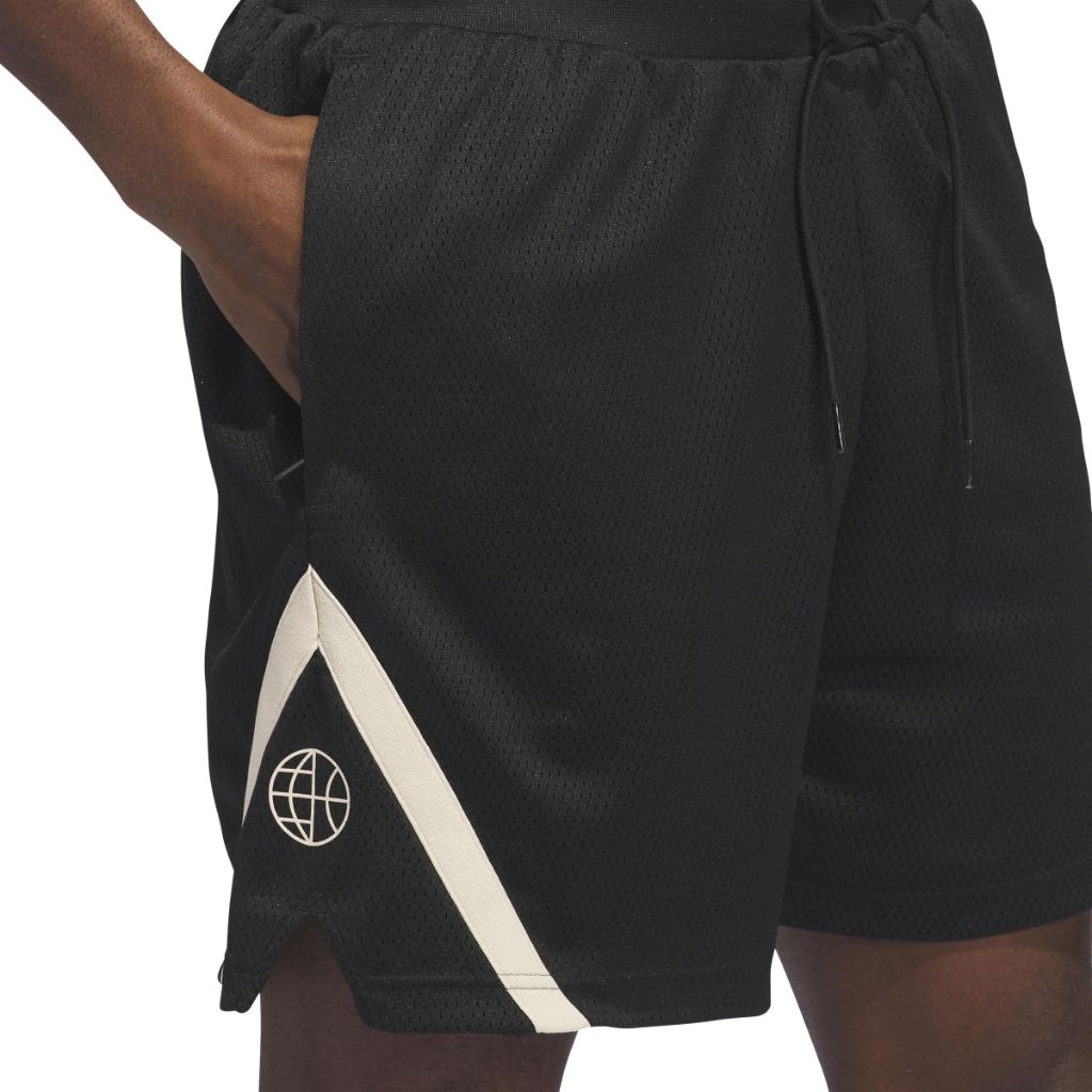 Adidas Originals Men's Select World Wide Hoops Shorts, Black/Crystal Sand, XX-Large 7 Inch Inseam