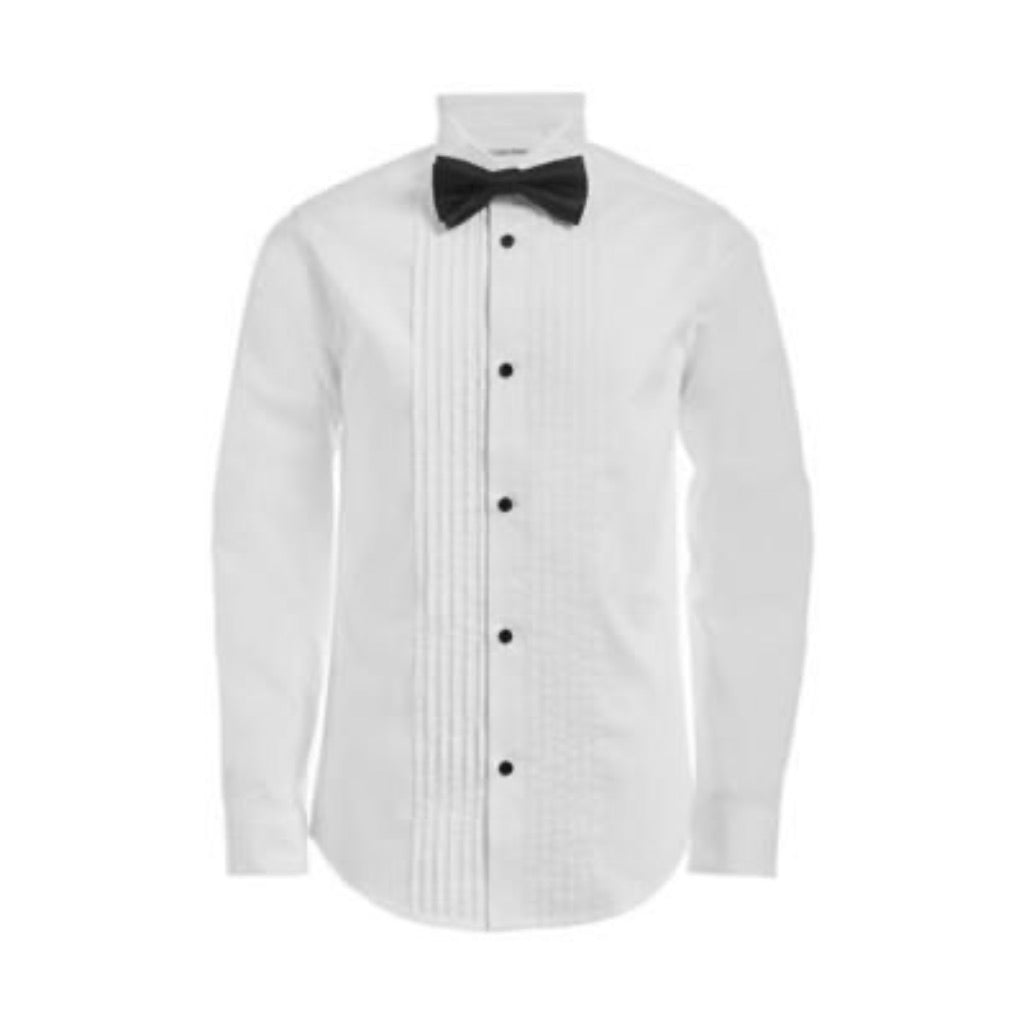 Calvin Klein Big Boys Tuxedo Shirt and Bow Tie Box Set - White, Size 18