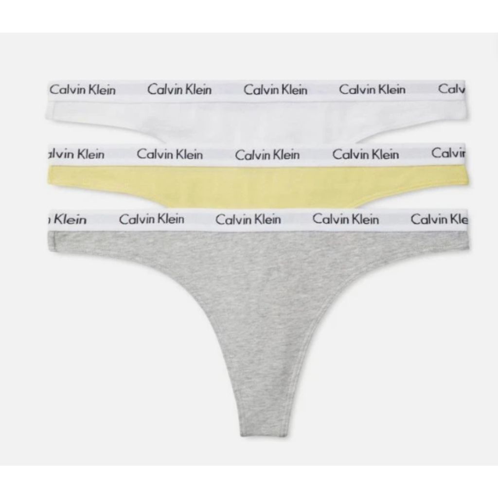 Calvin Klein Women's Carousel Thong Panties - Lime/White/Gray, XL (3 Pair)