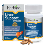 HERBION Naturals Liver Support Herbal Blend with Milk Thistle, Supports Healthy Liver Function - 60 Vegicaps