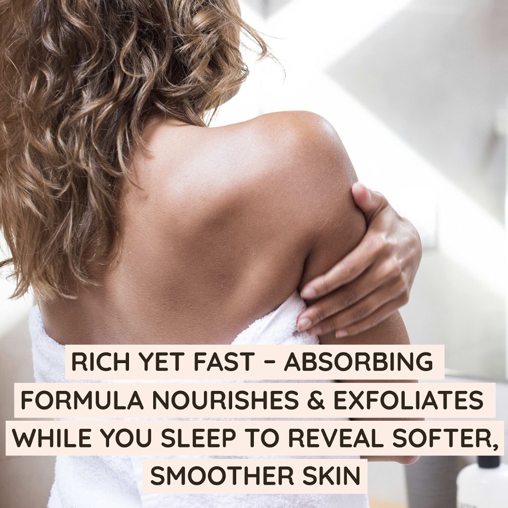 Aveeno Tone + Texture Renewing Body Night Cream With Prebiotic Oat, Gently Exfoliates & Moisturizes Sensitive Skin 8 oz