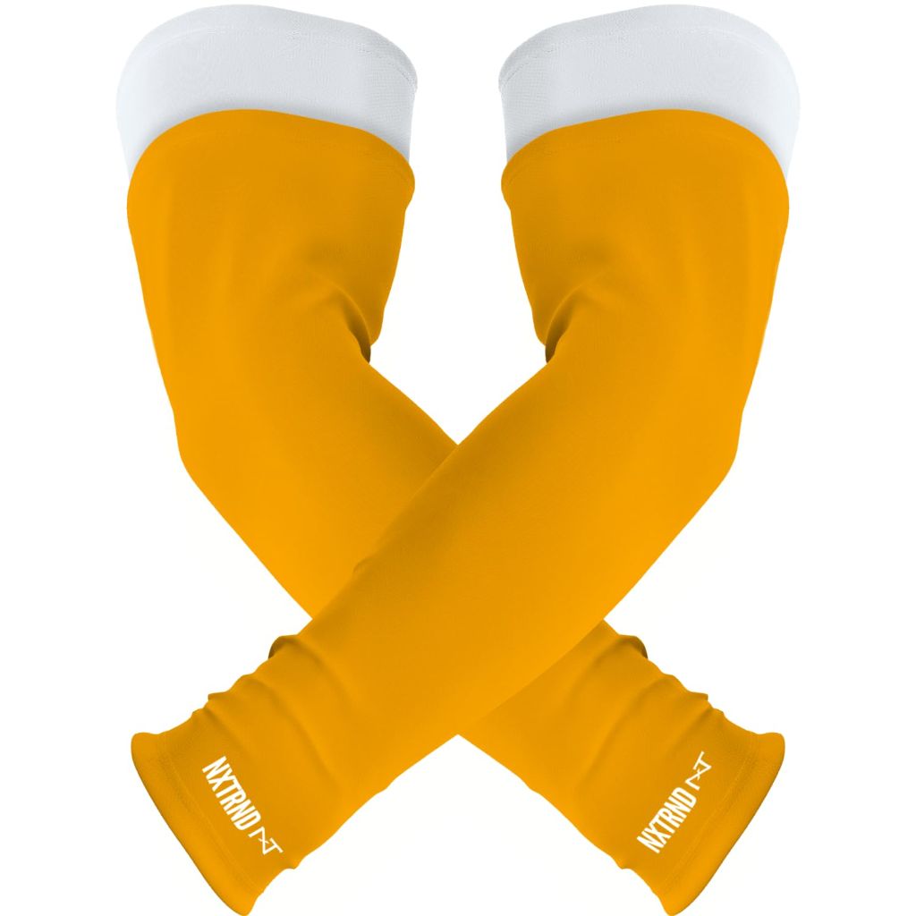 Nxtrnd Double Arm Sleeves, Two Tone Arm Sleeve, Football Arm Sleeves, Sold as a Pair (Medium, Yellow)