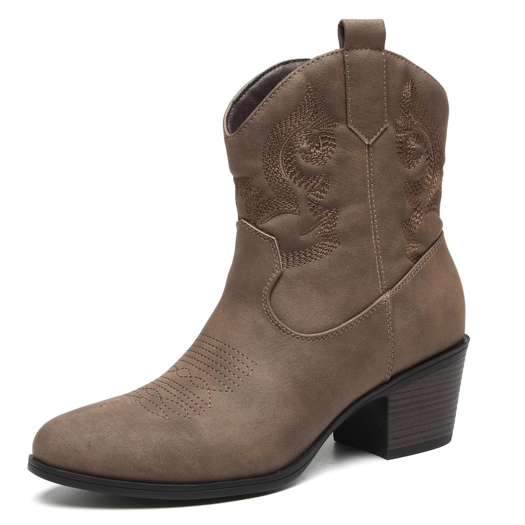 TYNDALL Women's Fashion Embroidered Cowboy Boots, Brown - size 8.5