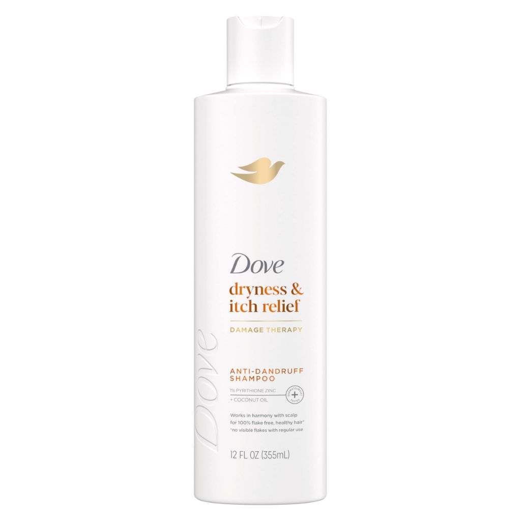 Dove Damage Therapy Derma Shampoo Dryness + Itch for Flaky Scalp with Pyrithione Zinc and Coconut Oil 12 Fl Oz