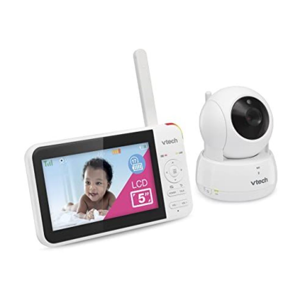VTech VM924 Remote Pan-Tilt-Zoom Video Baby Monitor, 5" LCD Screen, Night Vision, up to 1000ft Range, Soothing Sounds