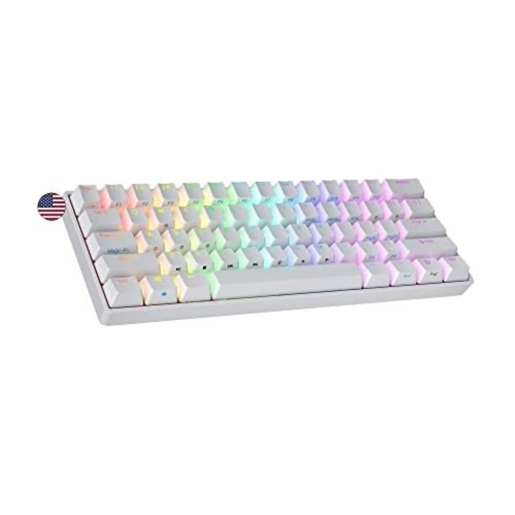 Ranked N60 Nova 60% Form Factor Hot Swappable Mechanical Gaming Keyboard, 61 Keys, RGB Backlit for PC/Mac, White, Gateron Pro Brown