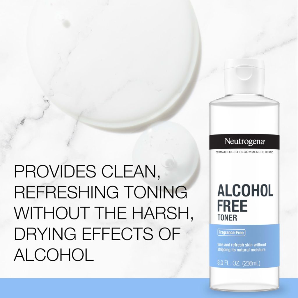 Neutrogena Alcohol-Free Gentle Daily Facial Toner, Fragrance-Free to Tone & Refresh Skin, 8 fl. oz