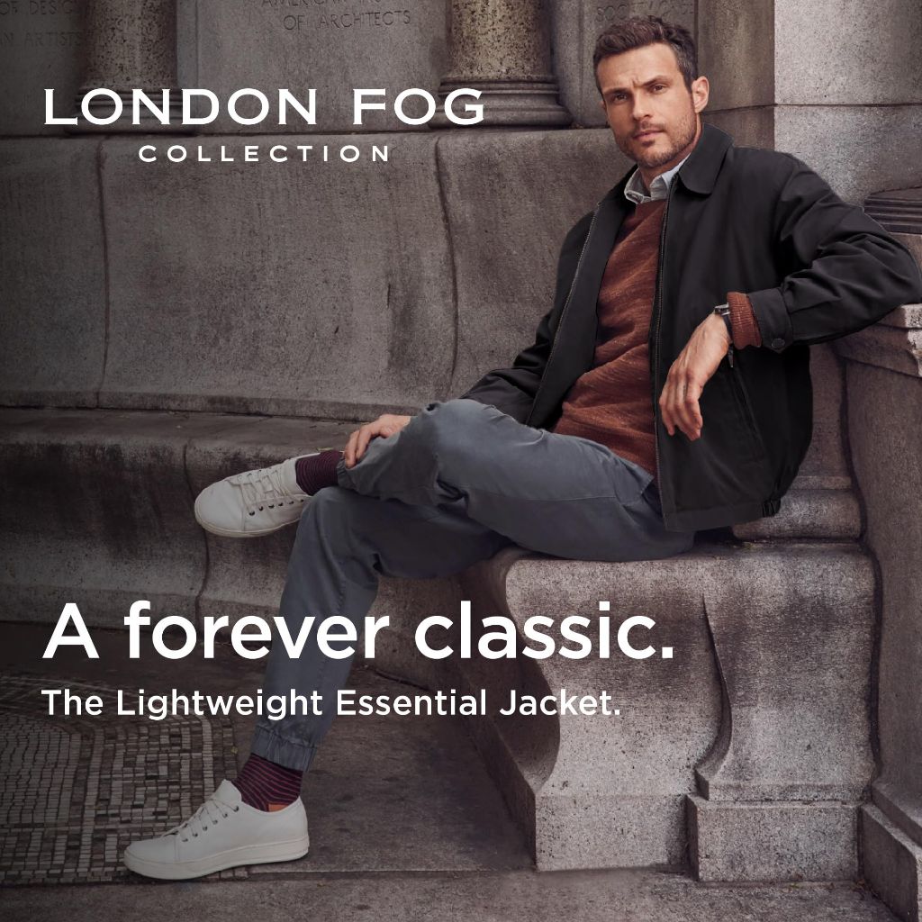 LONDON FOG Men's Auburn Zip-Front Golf Jacket (Regular & Big-Tall Sizes), Black, X-Large
